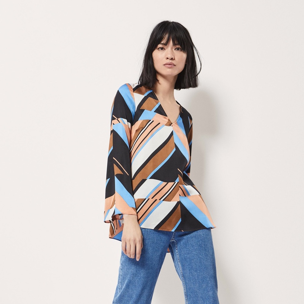 Brand New Massimo Dutti Geometric print shirt. Sz4